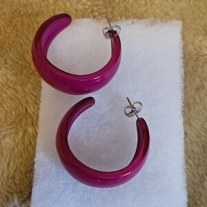 Elegant Pink Hoop Earrings